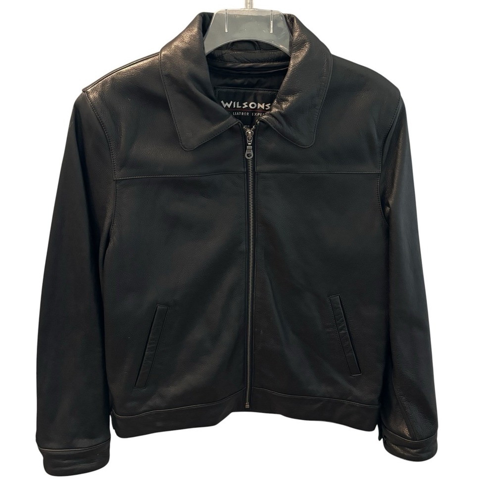 Wilsons Womens Leather Jacket Small Black w/Removable Thinsulate Liner